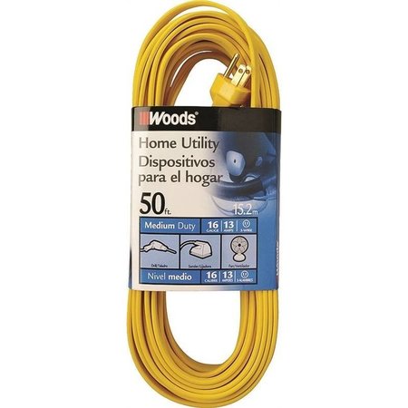 WOODS Cord Ext Indr Flt16/3X50Ft Yel 0832